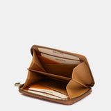 Tarjetero en piel cognac