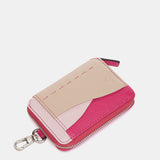 Tarjetero en piel fucsia