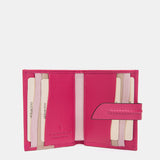 Tarjetero en piel fucsia