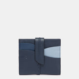 Tarjetero en piel azul