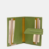 Tarjetero en piel verde