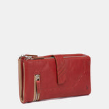 Cartera grande de piel roja