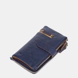 Cartera mediana de piel azul