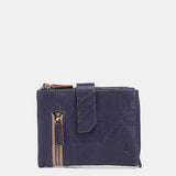 Kleine blaue Lederbrieftasche