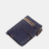 Kleine blaue Lederbrieftasche