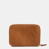 Cognac leather card holder