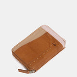 Cognac leather card holder