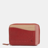 Tarjetero de piel rojo