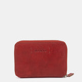 Tarjetero de piel rojo