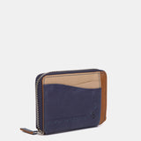Kartenetui aus blauem Leder