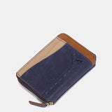 Kartenetui aus blauem Leder