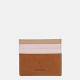 Cognac leather card holder