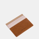 Cognac leather card holder