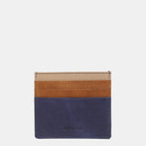 Tarjetero de piel azul