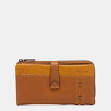 Cartera grande en piel cognac