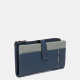 Cartera grande en piel azul