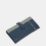 Cartera grande en piel azul