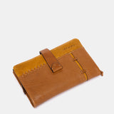 Cartera mediana en piel cognac