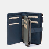 Cartera mediana en piel azul