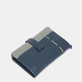 Cartera mediana en piel azul