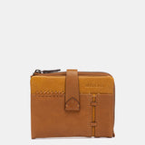 Cartera pequeña en piel cognac