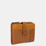 Cartera pequeña en piel cognac