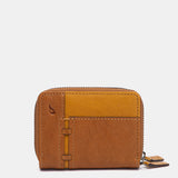 Cartera pequeña en piel cognac