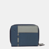 Cartera pequeña en piel azul