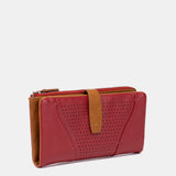 Portafoglio grande in pelle rossa