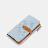 Portafoglio grande in pelle azzurra