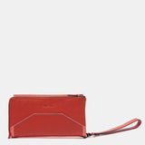 Cartera grande en piel roja