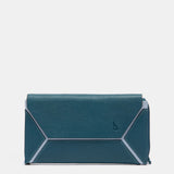 Große blaue Lederbrieftasche