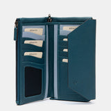 Cartera grande en piel azul