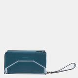 Cartera grande en piel azul