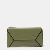 Cartera grande en piel verde