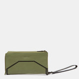 Cartera grande en piel verde