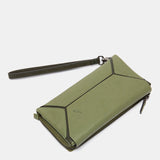 Cartera grande en piel verde
