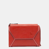 Cartera mediana en piel roja