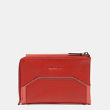 Cartera mediana en piel roja