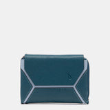 Cartera mediana en piel azul