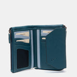 Cartera mediana en piel azul