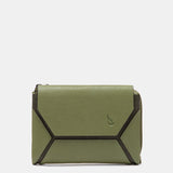 Cartera mediana en piel verde