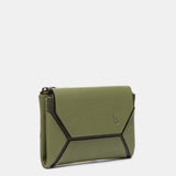 Cartera mediana en piel verde