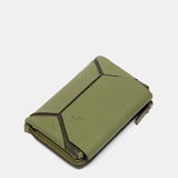 Cartera mediana en piel verde