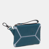 Monedero en piel azul