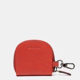 Monedero en piel circular rojo