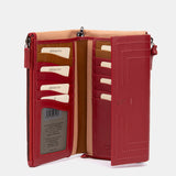 Cartera grande de piel roja