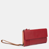 Cartera grande de piel roja