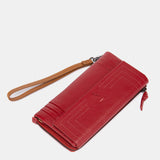 Cartera grande de piel roja
