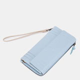 Cartera grande de piel azul claro